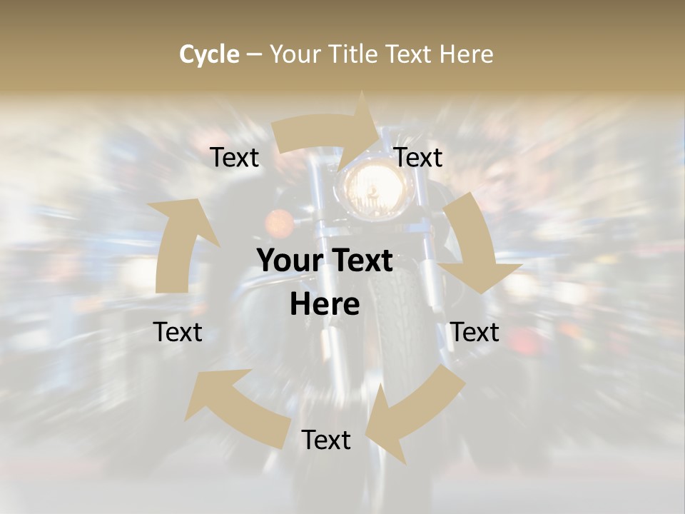 Blurred Bike Riders Rushing At City Street PowerPoint Template