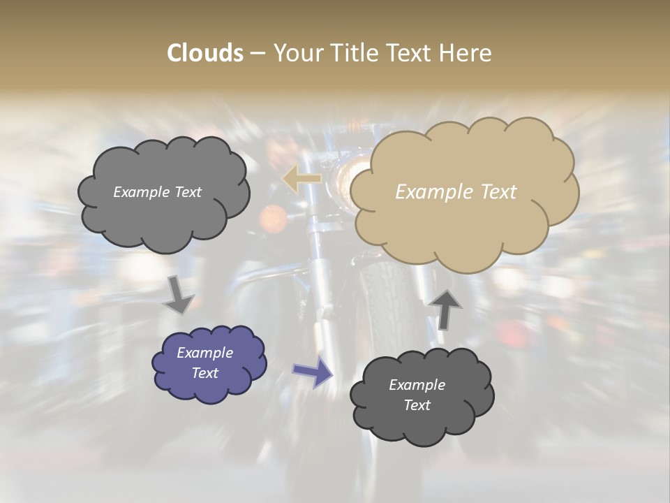 Blurred Bike Riders Rushing At City Street PowerPoint Template