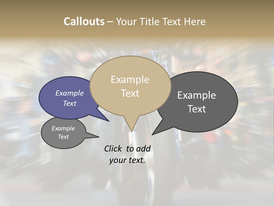Blurred Bike Riders Rushing At City Street PowerPoint Template