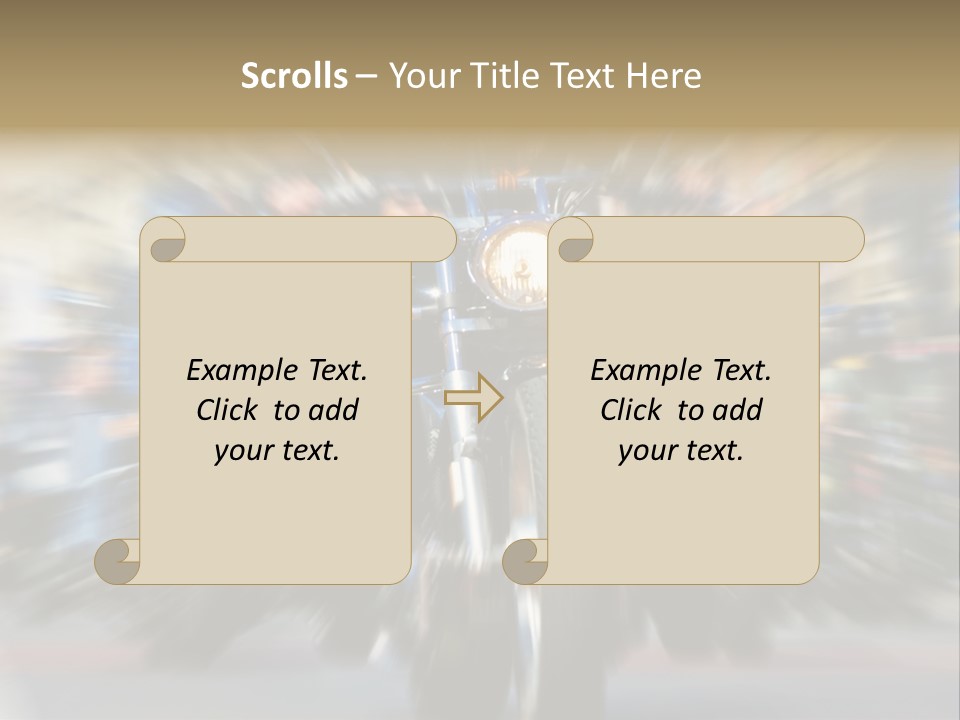 Blurred Bike Riders Rushing At City Street PowerPoint Template