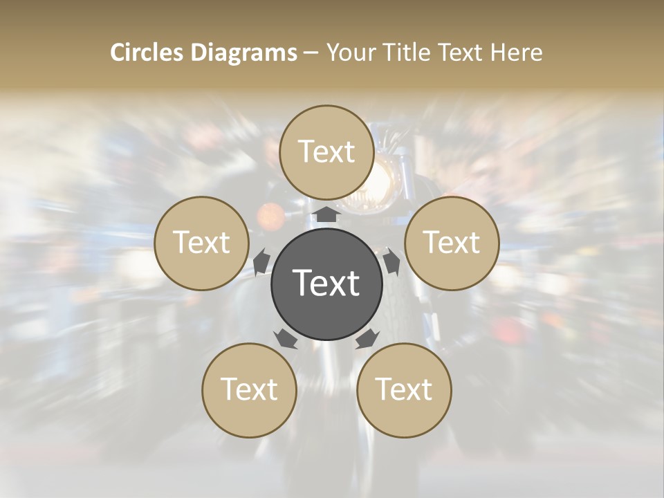 Blurred Bike Riders Rushing At City Street PowerPoint Template