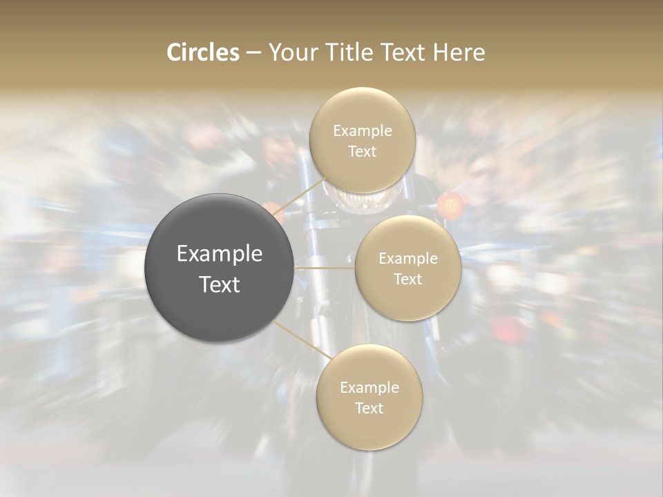 Blurred Bike Riders Rushing At City Street PowerPoint Template