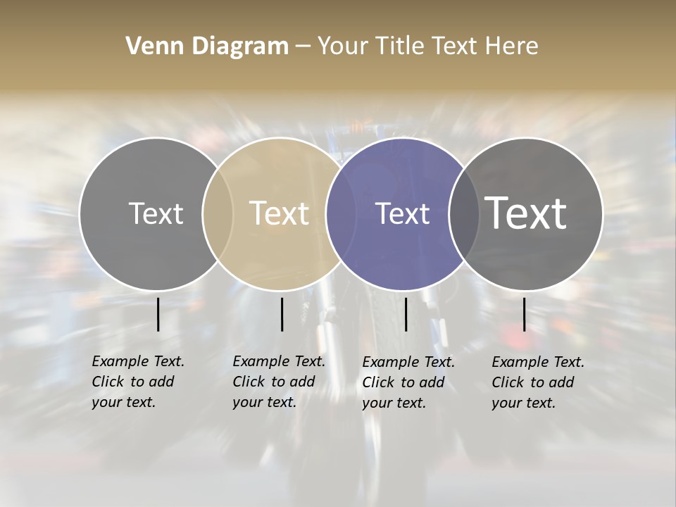 Blurred Bike Riders Rushing At City Street PowerPoint Template