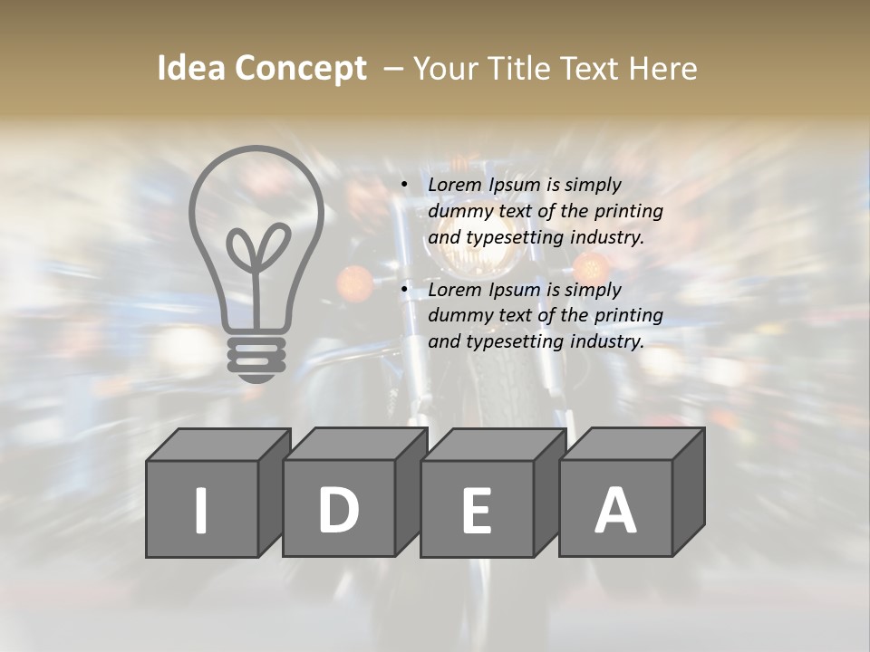 Blurred Bike Riders Rushing At City Street PowerPoint Template