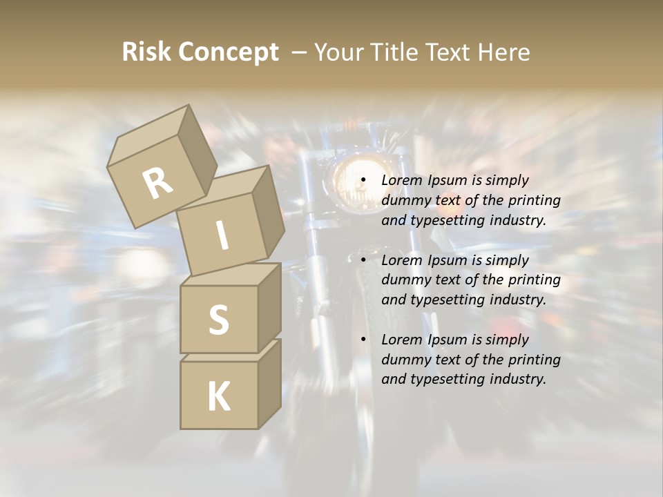 Blurred Bike Riders Rushing At City Street PowerPoint Template