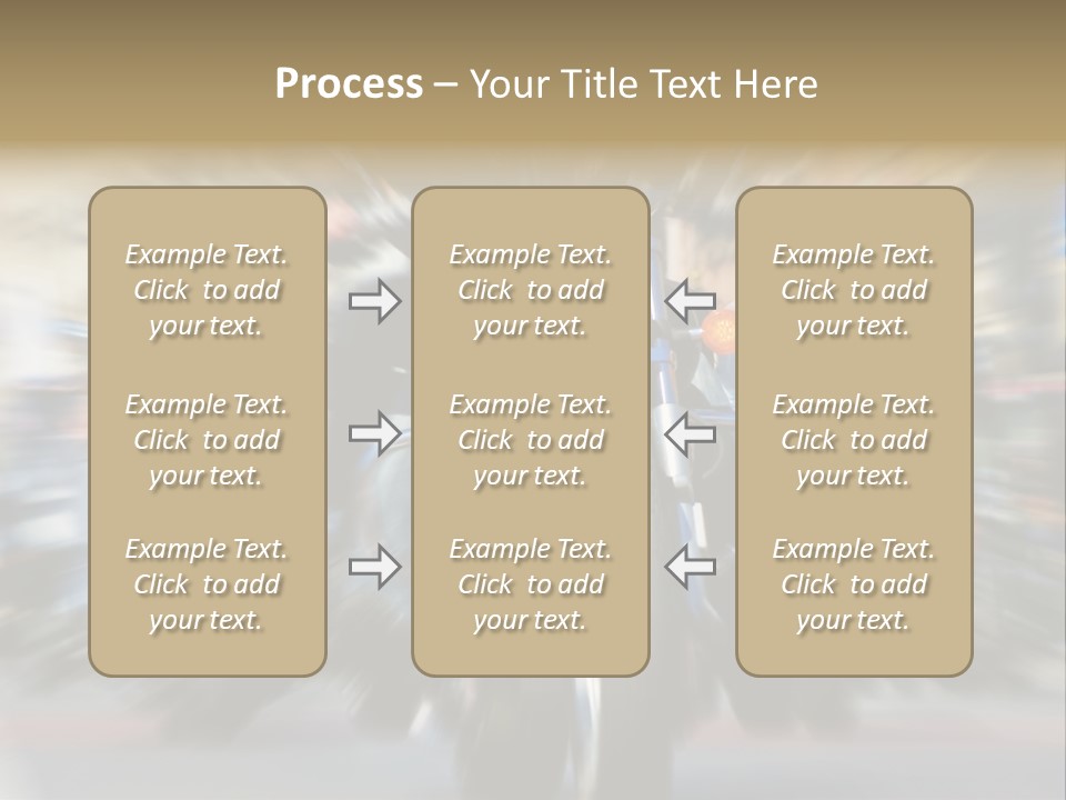 Blurred Bike Riders Rushing At City Street PowerPoint Template