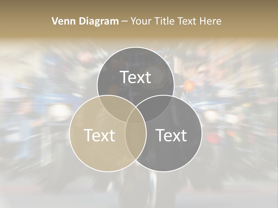 Blurred Bike Riders Rushing At City Street PowerPoint Template