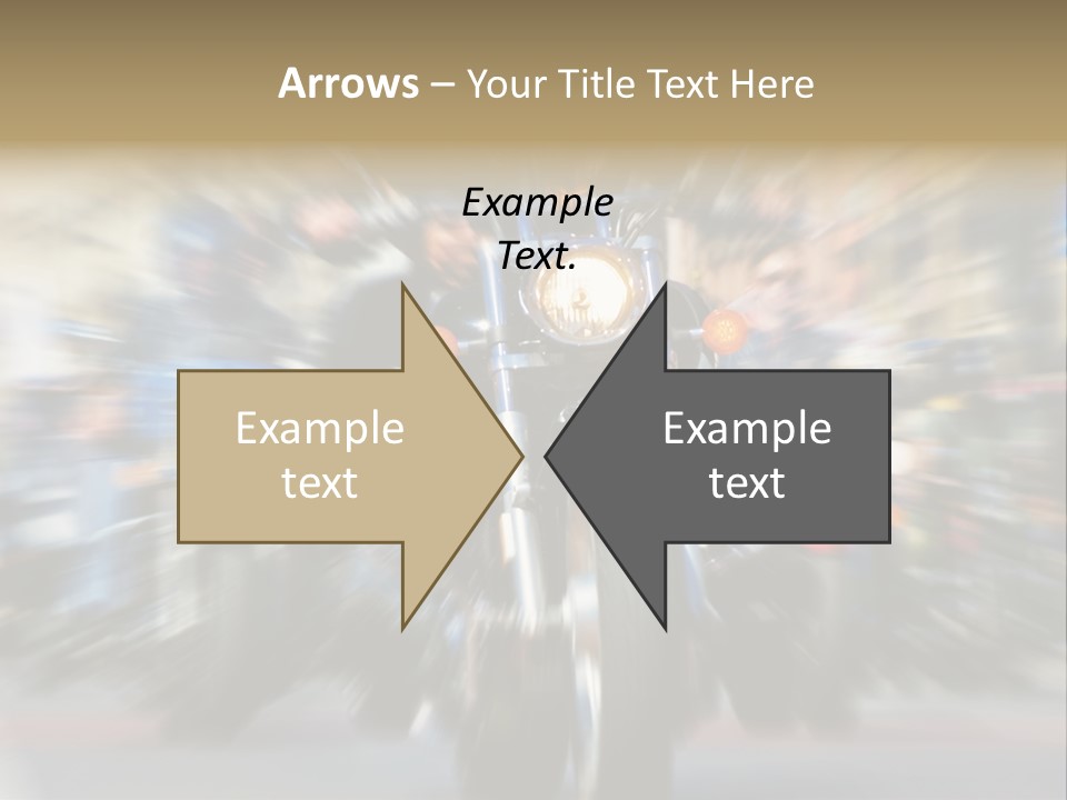 Blurred Bike Riders Rushing At City Street PowerPoint Template