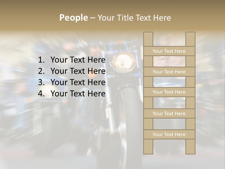 Blurred Bike Riders Rushing At City Street PowerPoint Template