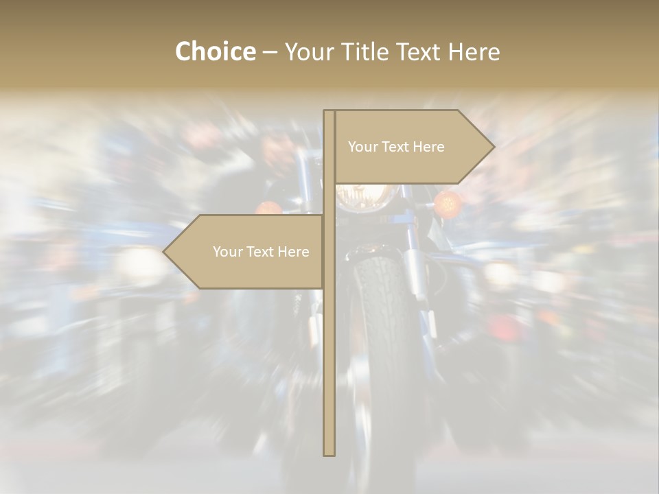Blurred Bike Riders Rushing At City Street PowerPoint Template