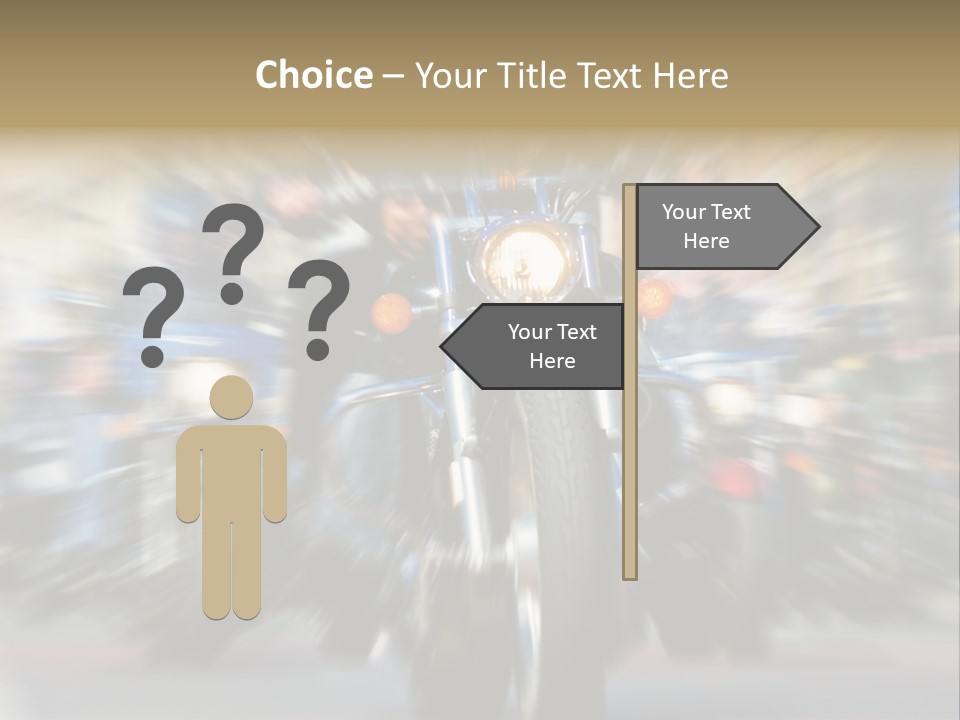 Blurred Bike Riders Rushing At City Street PowerPoint Template