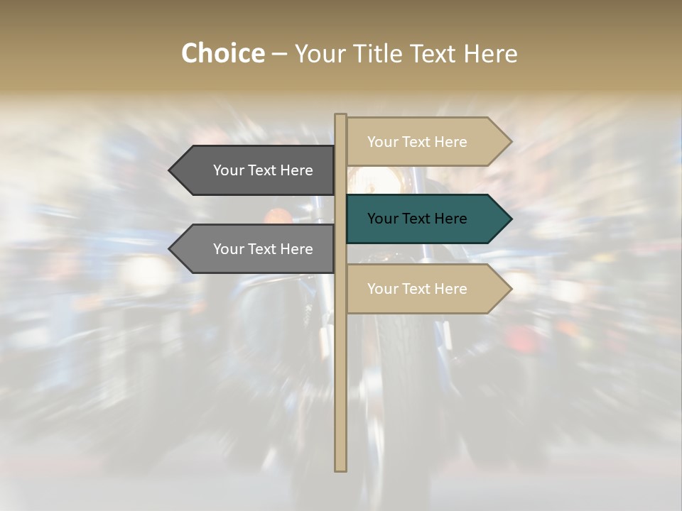 Blurred Bike Riders Rushing At City Street PowerPoint Template