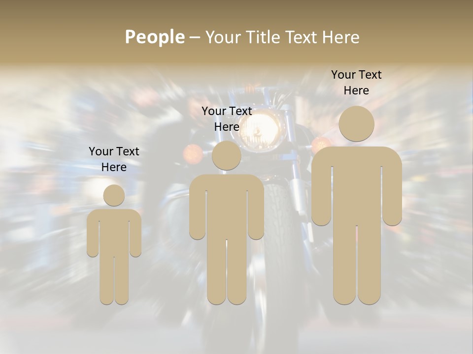 Blurred Bike Riders Rushing At City Street PowerPoint Template