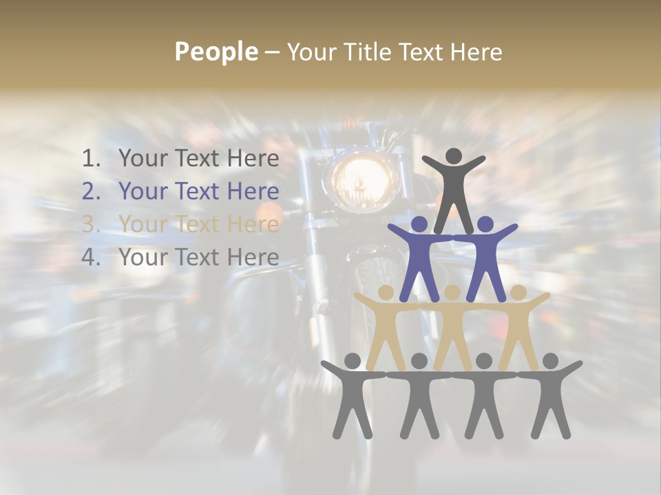 Blurred Bike Riders Rushing At City Street PowerPoint Template