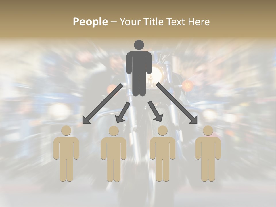 Blurred Bike Riders Rushing At City Street PowerPoint Template