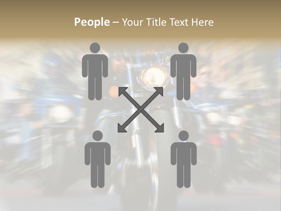 Blurred Bike Riders Rushing At City Street PowerPoint Template