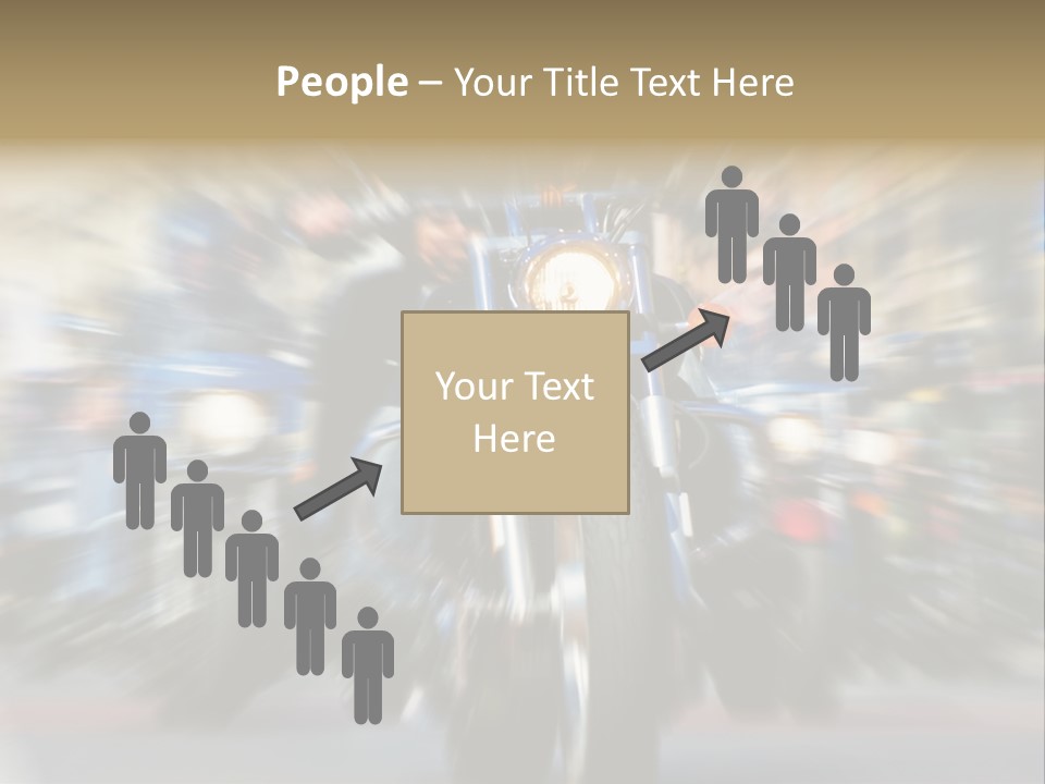 Blurred Bike Riders Rushing At City Street PowerPoint Template