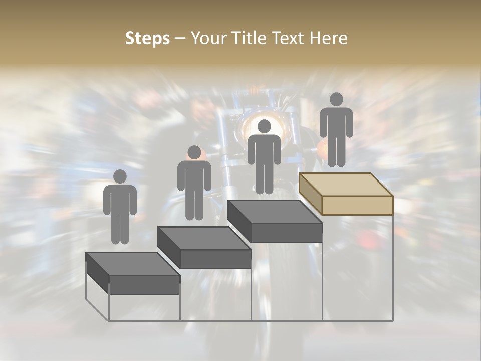 Blurred Bike Riders Rushing At City Street PowerPoint Template