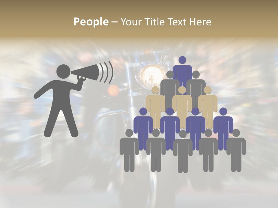 Blurred Bike Riders Rushing At City Street PowerPoint Template