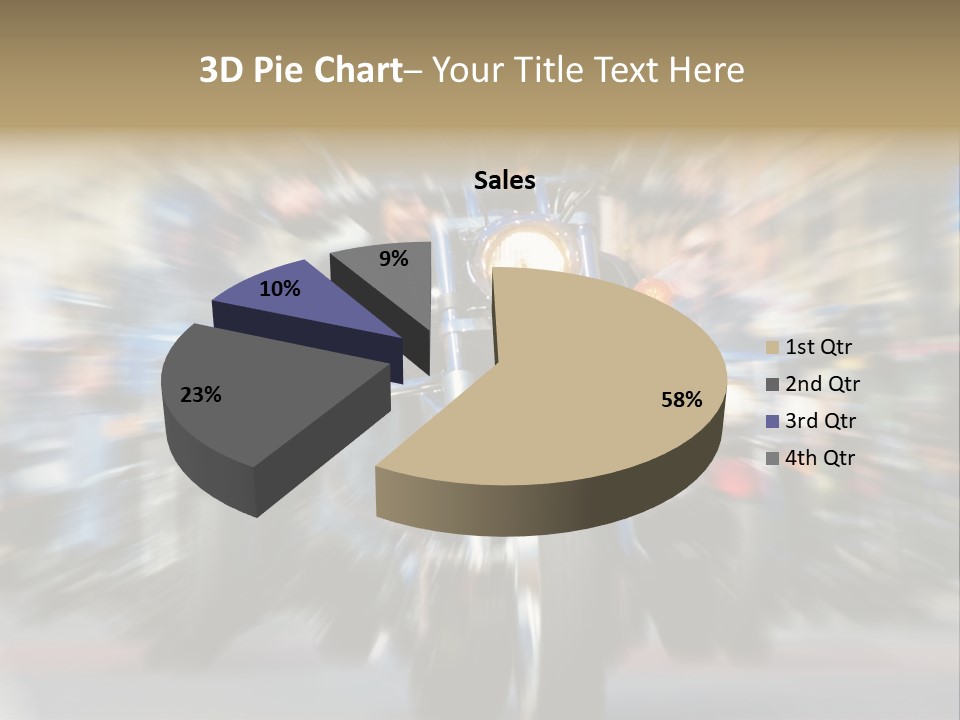Blurred Bike Riders Rushing At City Street PowerPoint Template