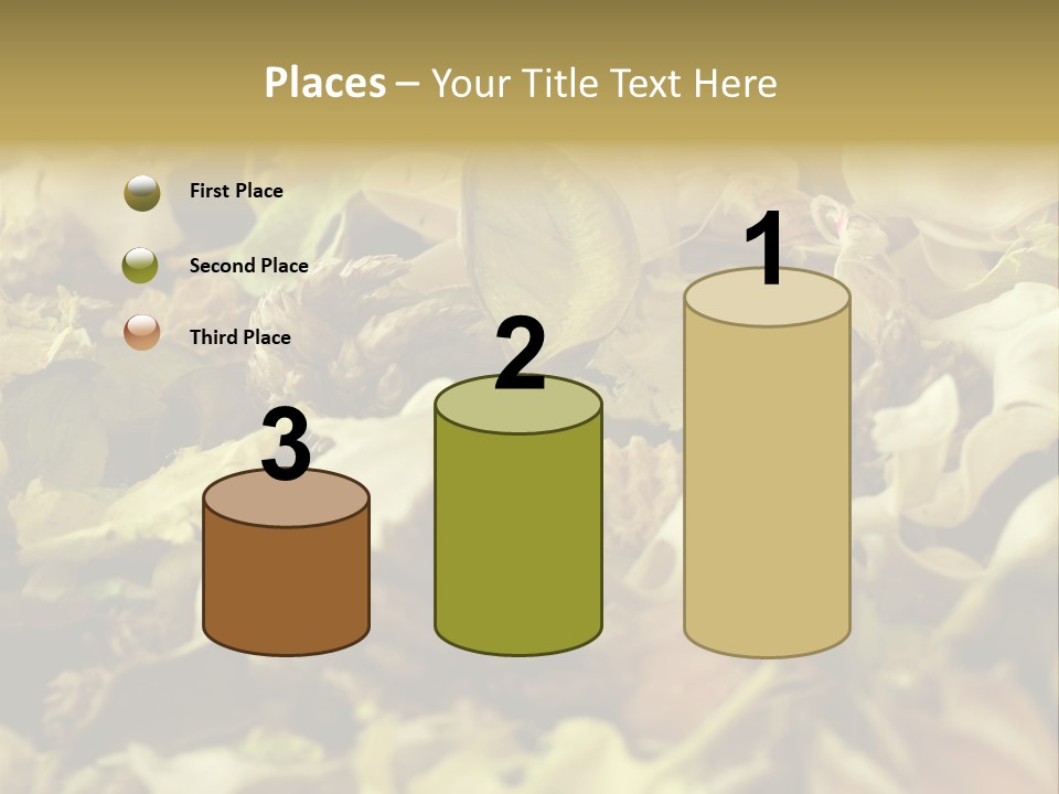 A Pile Of Leaves And Flowers With A Name Of Presentation PowerPoint Template