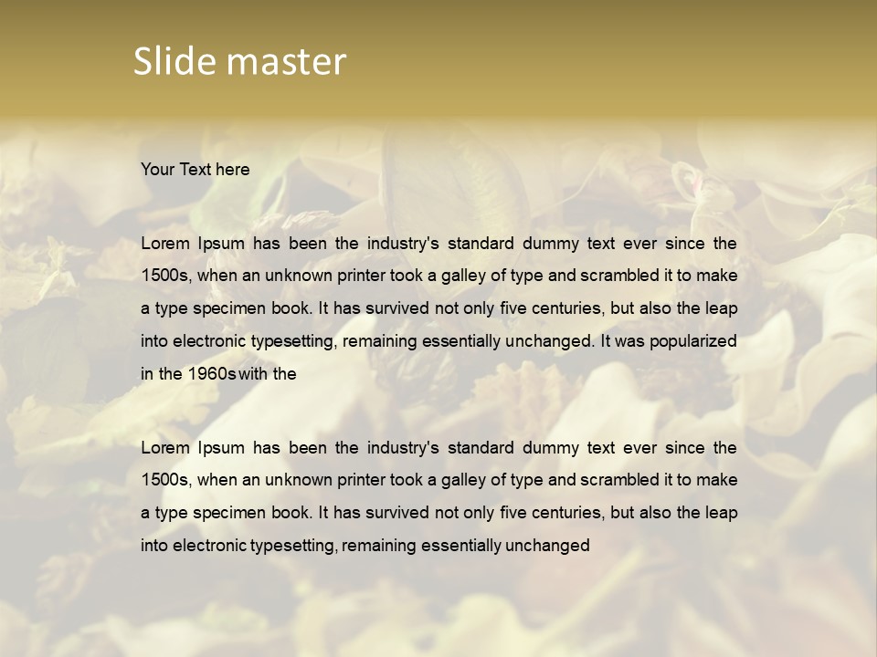 A Pile Of Leaves And Flowers With A Name Of Presentation PowerPoint Template