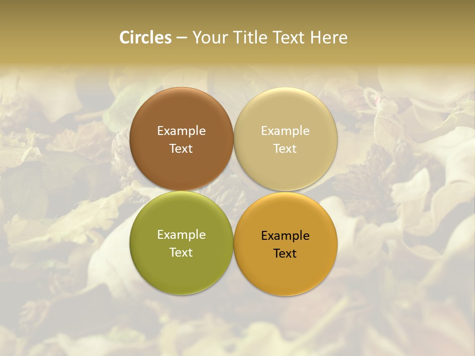 A Pile Of Leaves And Flowers With A Name Of Presentation PowerPoint Template