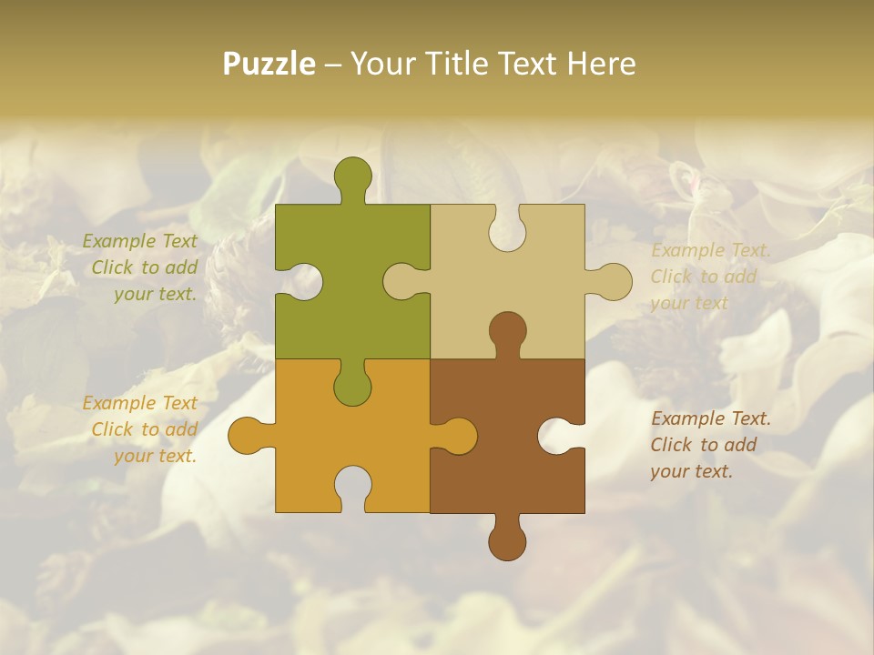 A Pile Of Leaves And Flowers With A Name Of Presentation PowerPoint Template