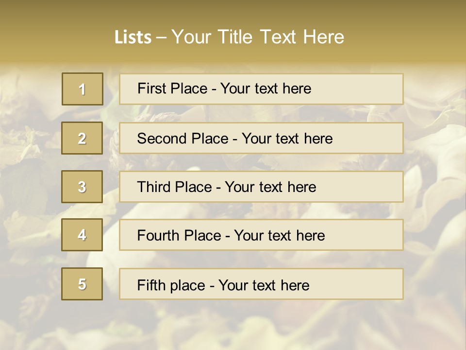 A Pile Of Leaves And Flowers With A Name Of Presentation PowerPoint Template