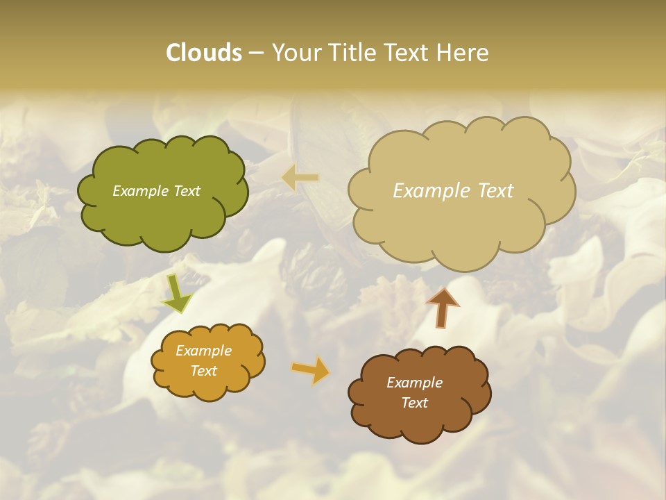 A Pile Of Leaves And Flowers With A Name Of Presentation PowerPoint Template