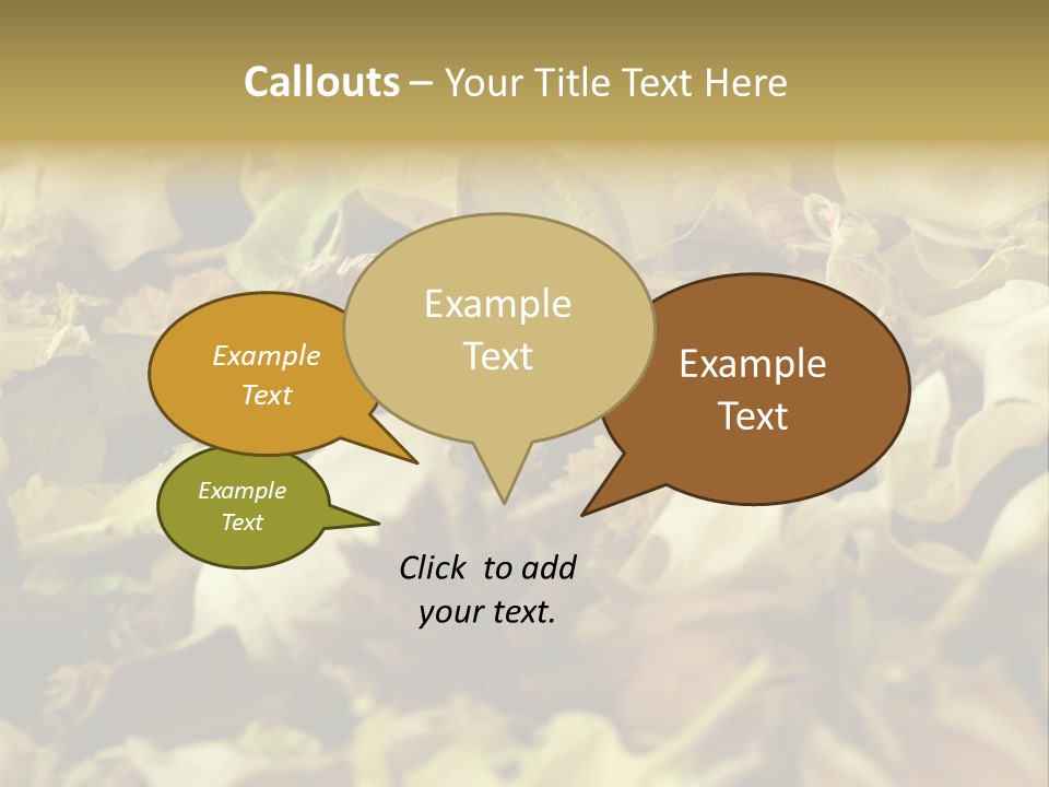 A Pile Of Leaves And Flowers With A Name Of Presentation PowerPoint Template