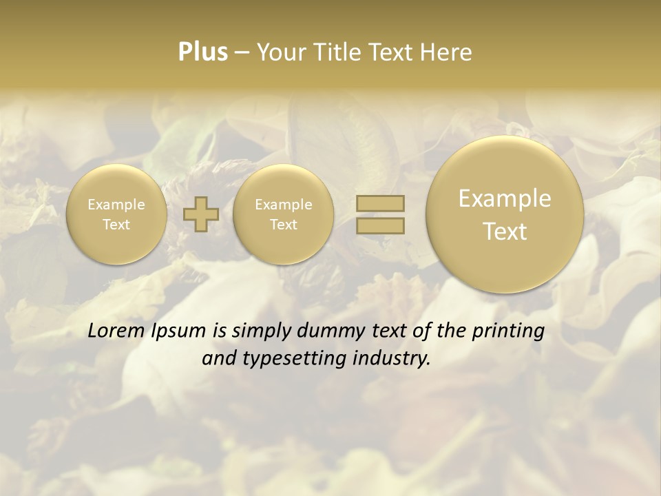 A Pile Of Leaves And Flowers With A Name Of Presentation PowerPoint Template
