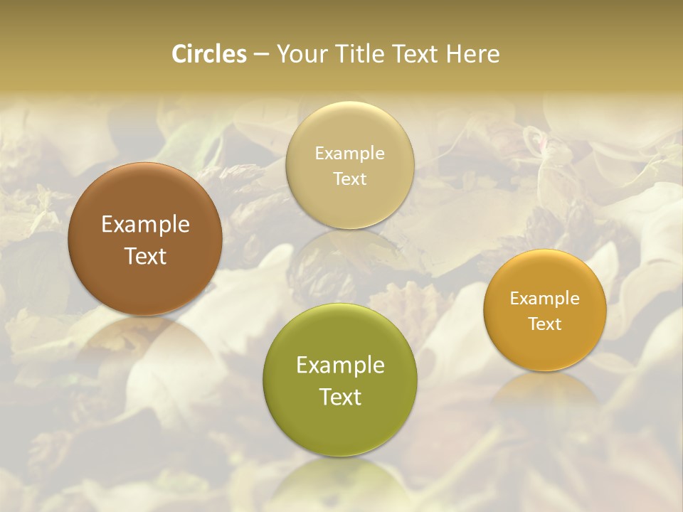 A Pile Of Leaves And Flowers With A Name Of Presentation PowerPoint Template