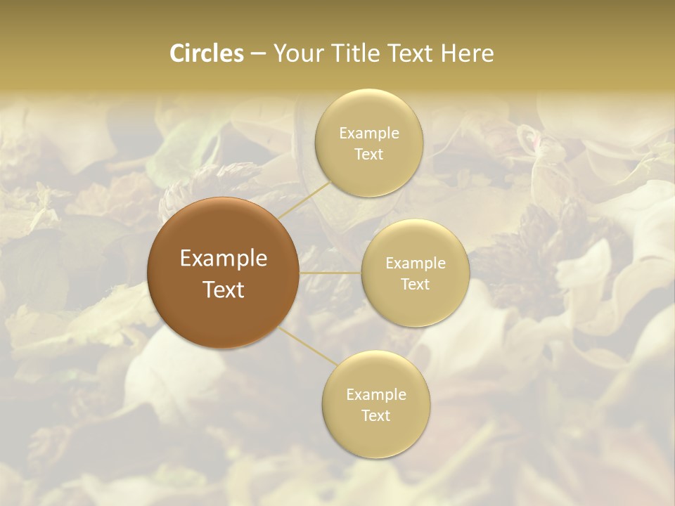 A Pile Of Leaves And Flowers With A Name Of Presentation PowerPoint Template