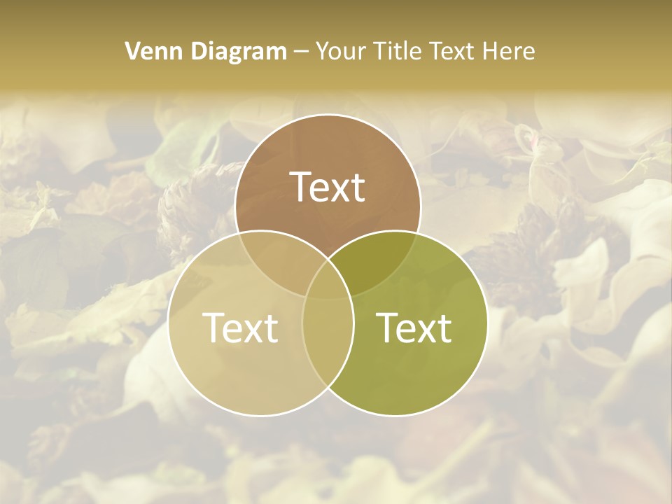 A Pile Of Leaves And Flowers With A Name Of Presentation PowerPoint Template