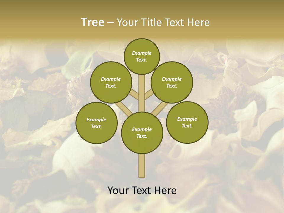 A Pile Of Leaves And Flowers With A Name Of Presentation PowerPoint Template