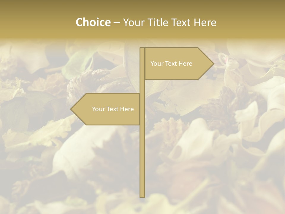A Pile Of Leaves And Flowers With A Name Of Presentation PowerPoint Template