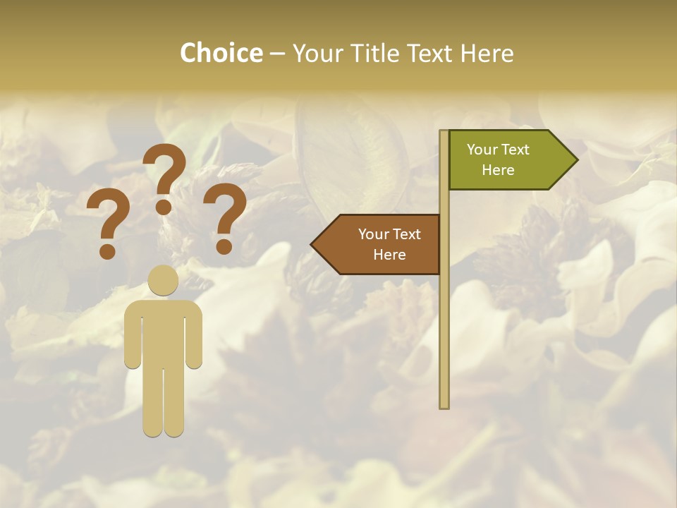 A Pile Of Leaves And Flowers With A Name Of Presentation PowerPoint Template