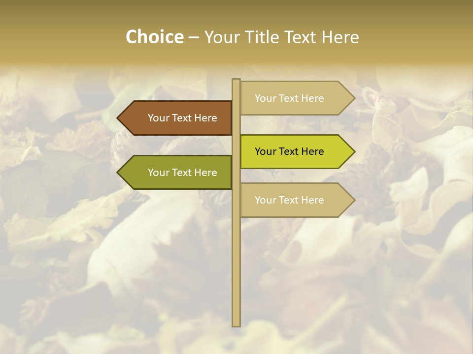 A Pile Of Leaves And Flowers With A Name Of Presentation PowerPoint Template
