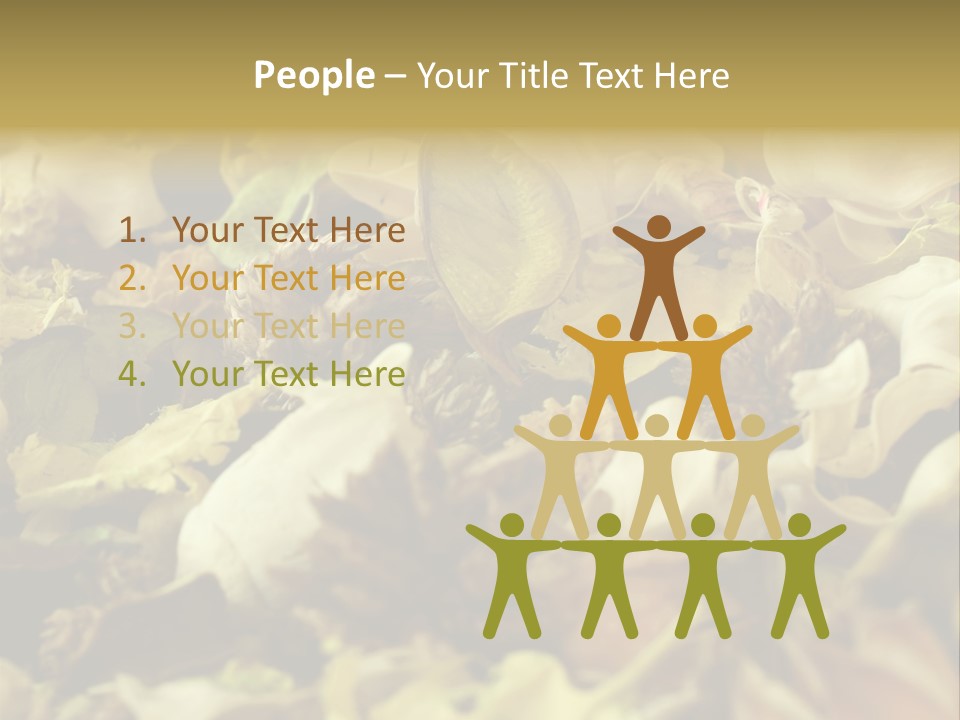 A Pile Of Leaves And Flowers With A Name Of Presentation PowerPoint Template