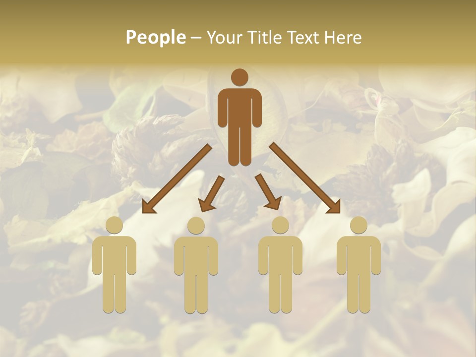 A Pile Of Leaves And Flowers With A Name Of Presentation PowerPoint Template