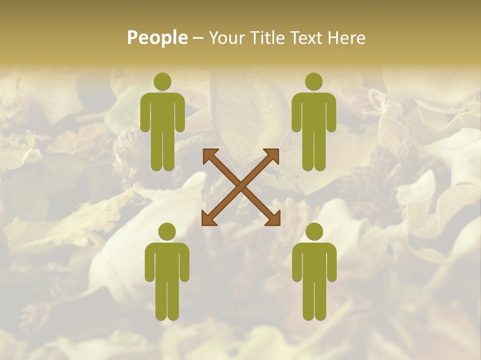 A Pile Of Leaves And Flowers With A Name Of Presentation PowerPoint Template