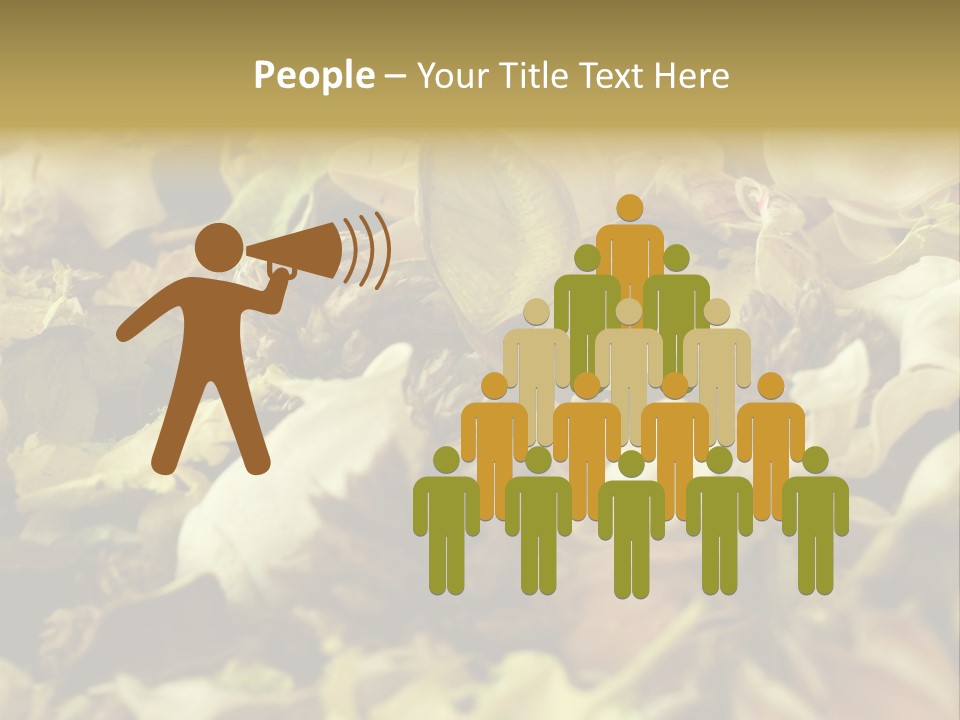 A Pile Of Leaves And Flowers With A Name Of Presentation PowerPoint Template