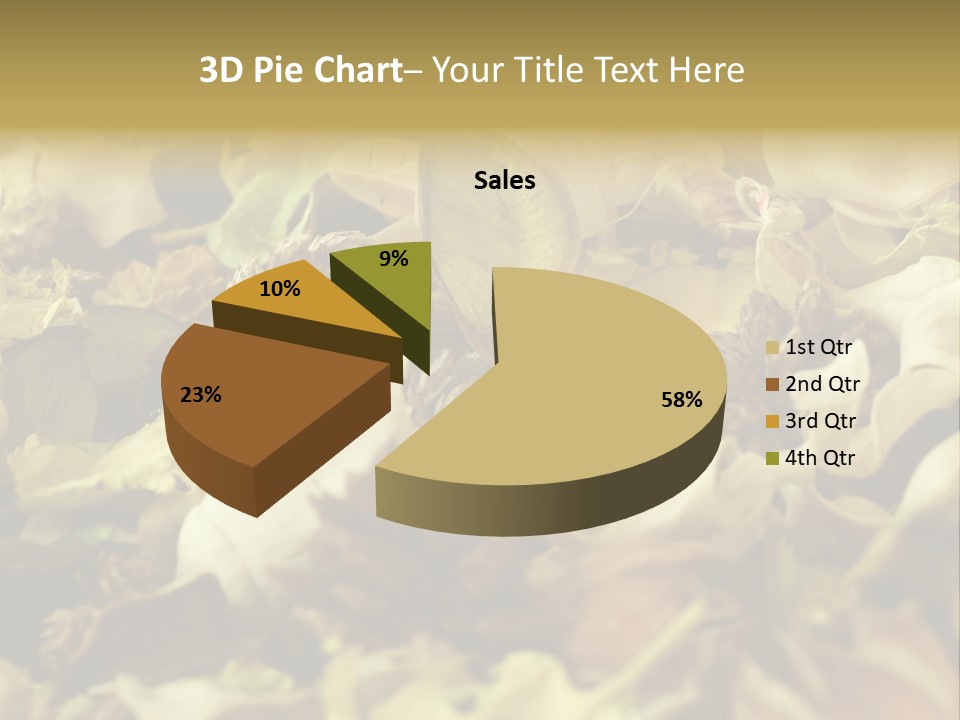 A Pile Of Leaves And Flowers With A Name Of Presentation PowerPoint Template