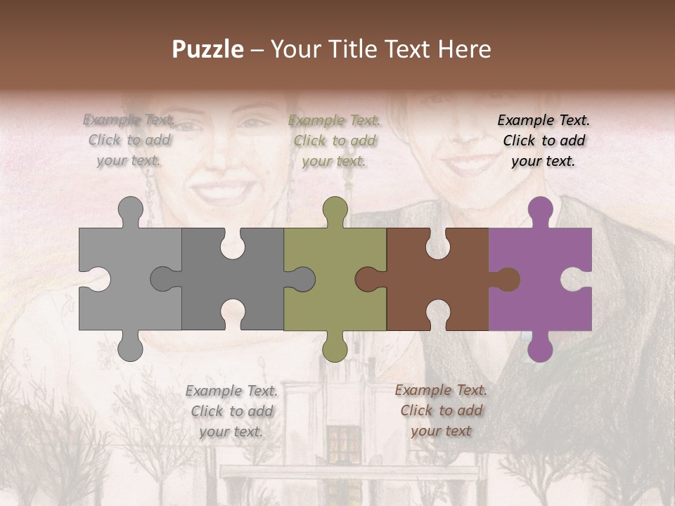 Bride And Groom With Denver Lds Temple PowerPoint Template