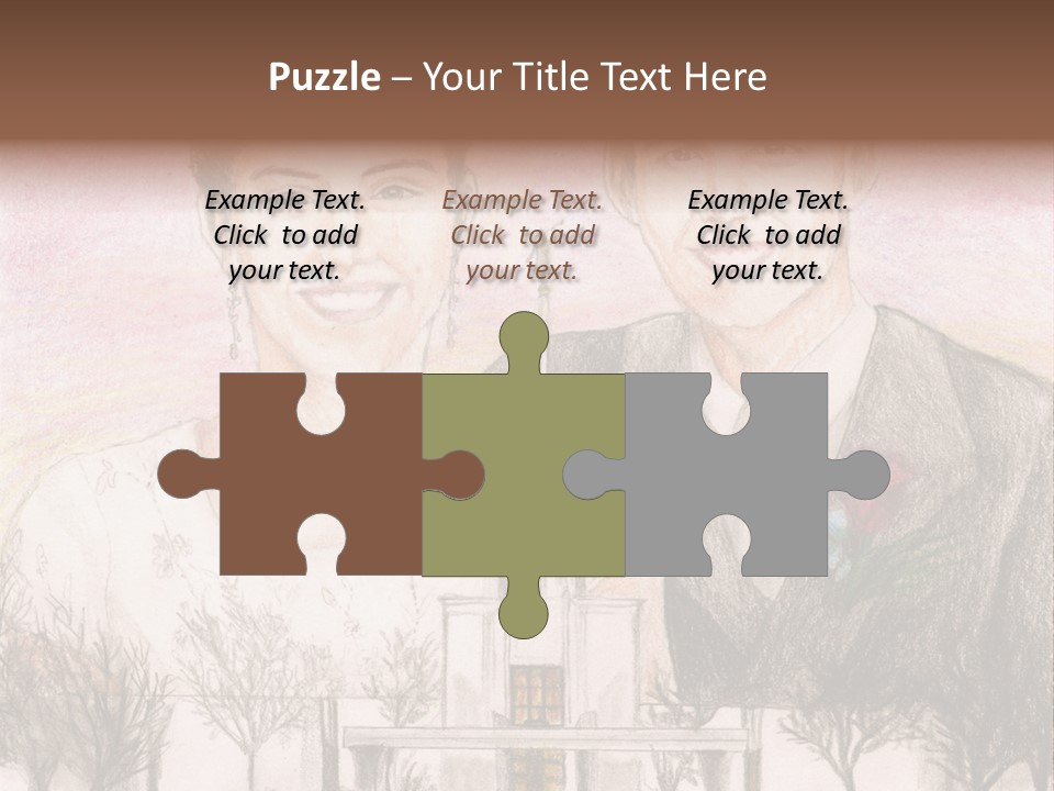 Bride And Groom With Denver Lds Temple PowerPoint Template