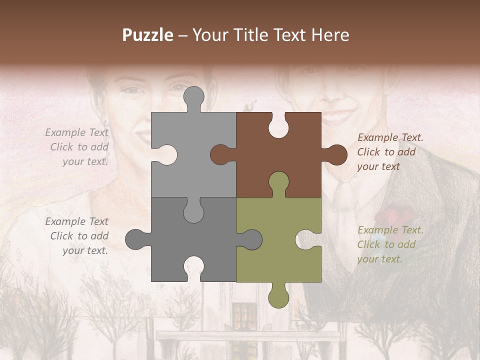 Bride And Groom With Denver Lds Temple PowerPoint Template