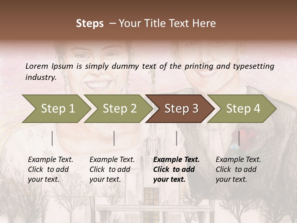 Bride And Groom With Denver Lds Temple PowerPoint Template