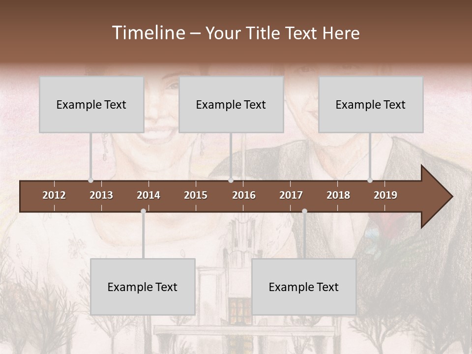 Bride And Groom With Denver Lds Temple PowerPoint Template