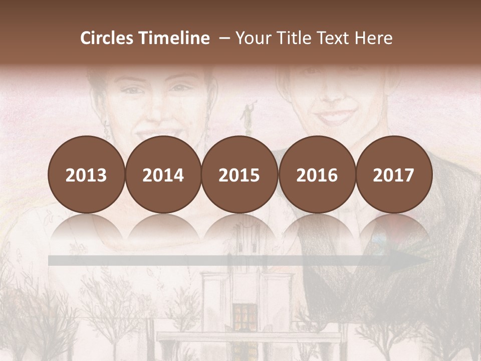 Bride And Groom With Denver Lds Temple PowerPoint Template